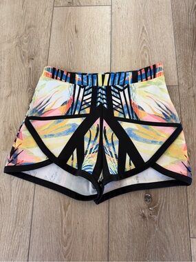 Material Girl Neon Geometric Print Athletic Shorts